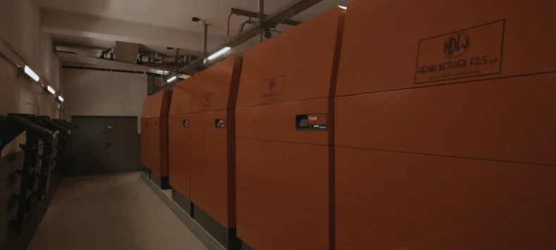 La chaufferie avec les chaudières à gaz Hoval UltraGas 2 D