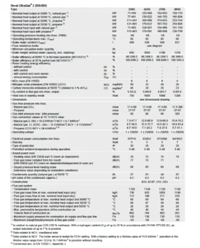 Hoval UltraGas 2 - technical data (500-800)