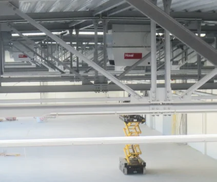 Hoval TopVent solution installed in warehouse
